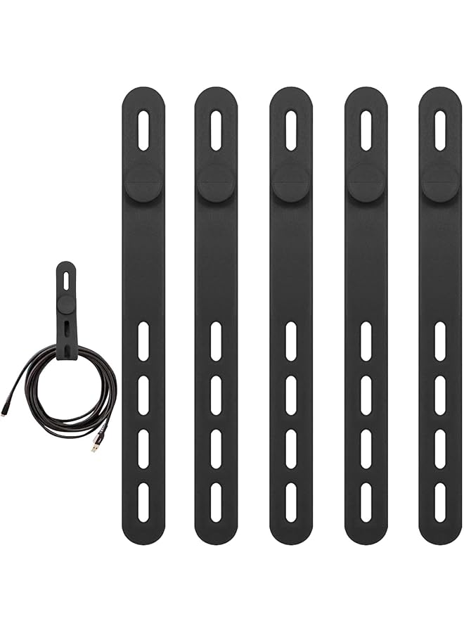 erorex Silicone Zip Ties 10 Pcs Silicone Cable Ties Reusable Zip Ties Wire Ties Travel Cable Organizer With 4 Adjustable Holes For Bundling And Fastening Cable Cords Wires Black - Image 3