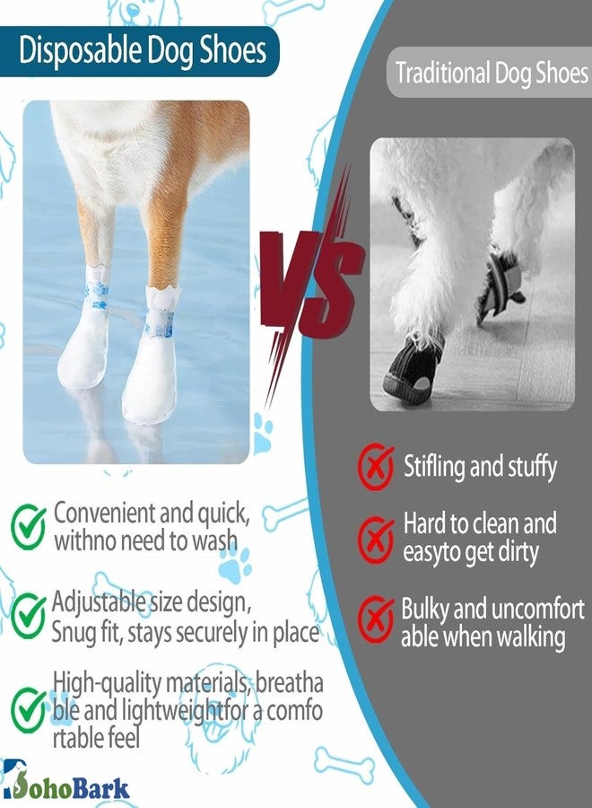 Pet Believe 20 PCA Disposable Pets Shoes Foot Cover with Adhesive Tapes for Dogs | Walking, Vet Visit, Outdoor Play, Waterproof Protector (20 pcs, Adhesive Bandage) - Image 4