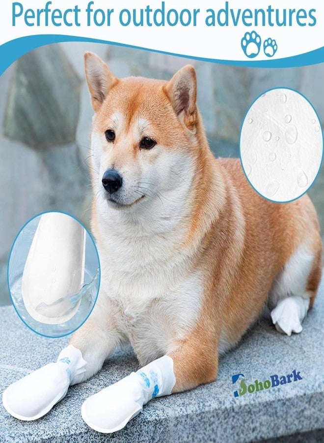 Pet Believe 20 PCA Disposable Pets Shoes Foot Cover with Adhesive Tapes for Dogs | Walking, Vet Visit, Outdoor Play, Waterproof Protector (20 pcs, Adhesive Bandage) - Image 2