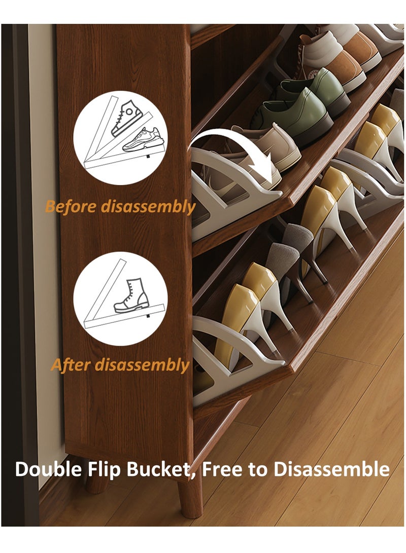 YY-ريشير مدخل حديث مجلس الوزراء الأحذية، مدخل 24 سم رقيقة جدا قلب أحذية خزانة التخزين، 30 أزواج حرة وقوف رف الأحذية للممر، غرفة المعيشة - Image 4