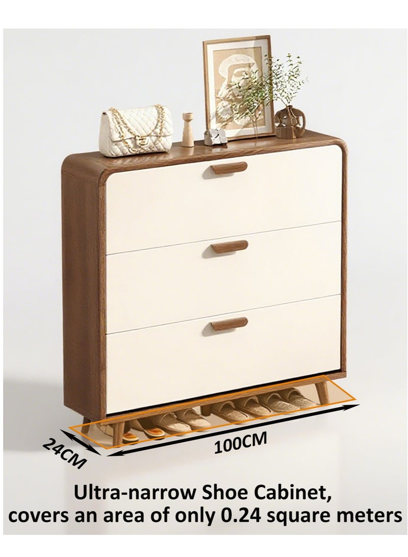 YY-ريشير مدخل حديث مجلس الوزراء الأحذية، مدخل 24 سم رقيقة جدا قلب أحذية خزانة التخزين، 30 أزواج حرة وقوف رف الأحذية للممر، غرفة المعيشة - Image 5