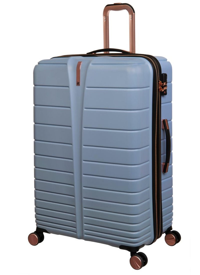 it Luggage it luggage Fascinate, Unisex ABS Material Hard Case Luggage, 8x360 degree Spinner Wheels, Expandable Trolley Bag, Telescopic Handle, TSA Type lock, 16-2871-08, Size Large, Color Blue Fog  - Image 1