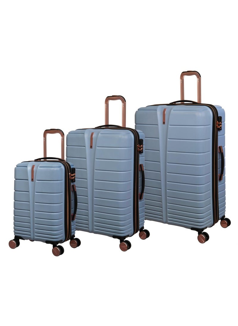 it Luggage it luggage Fascinate, Unisex ABS Material Hard Case Luggage, 8x360 degree Spinner Wheels, Expandable Trolley Bag, Telescopic Handle, TSA Type lock, 16-2871-08, Size Large, Color Blue Fog  - Image 3