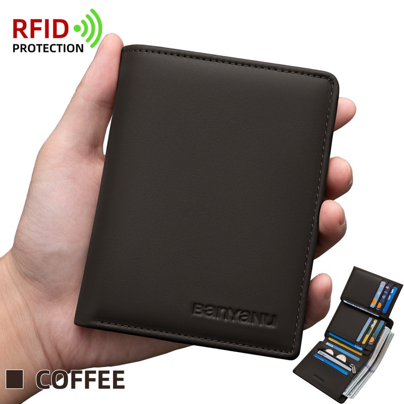 بانيانو محفظة جواز سفر من الجلد الطبيعي مزودة بتقنية RFID مضادة للسرقة وجيب مخفي بسحاب - حافظة فاخرة واقية، هدية مثالية (بني فاتح) - Image 1