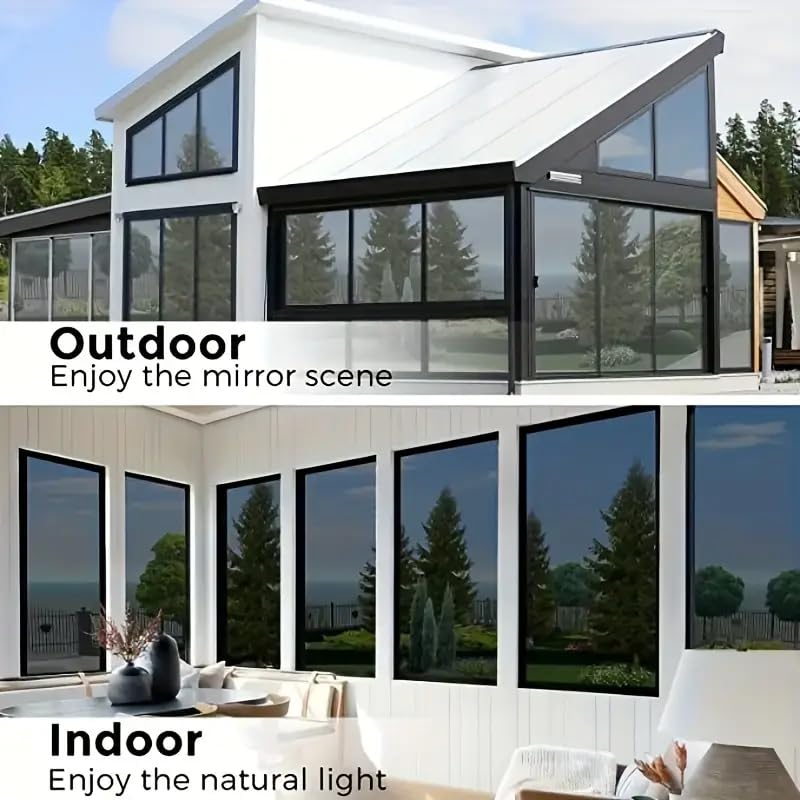 SUNBIRD One Way Sunlight Heat Control Mirror Film Window Glass Film for Privacy Office Home UV Protection (Light Black, 50cm X 500cm) - Image 4