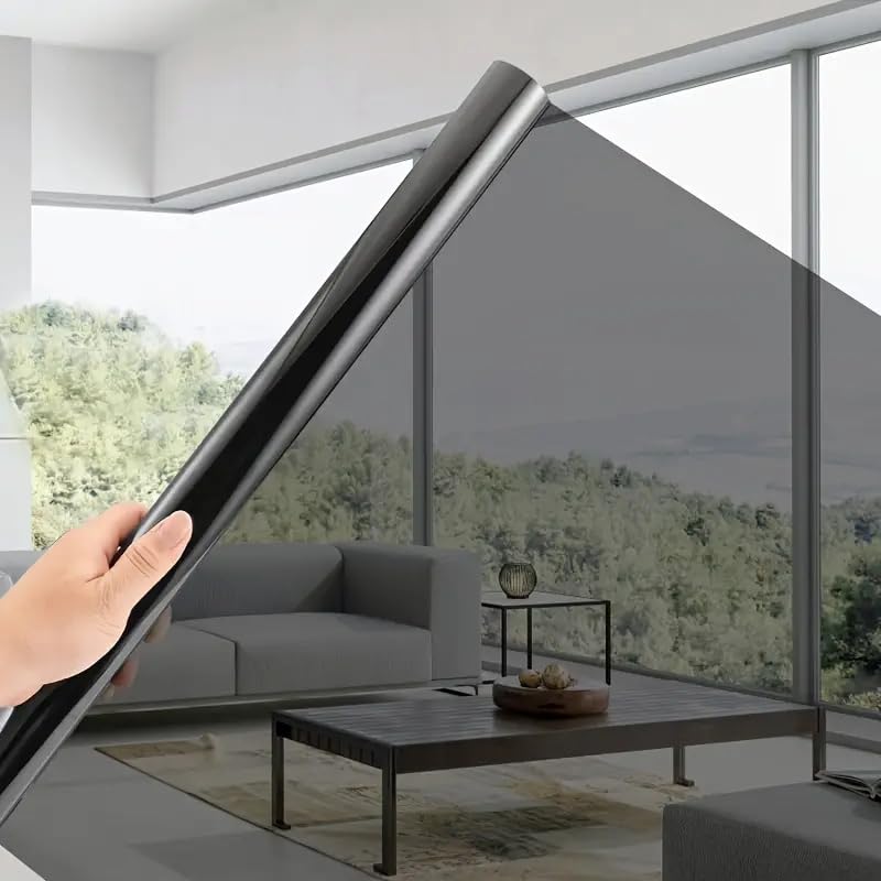 SUNBIRD One Way Sunlight Heat Control Mirror Film Window Glass Film for Privacy Office Home UV Protection (Light Black, 50cm X 500cm) - Image 1