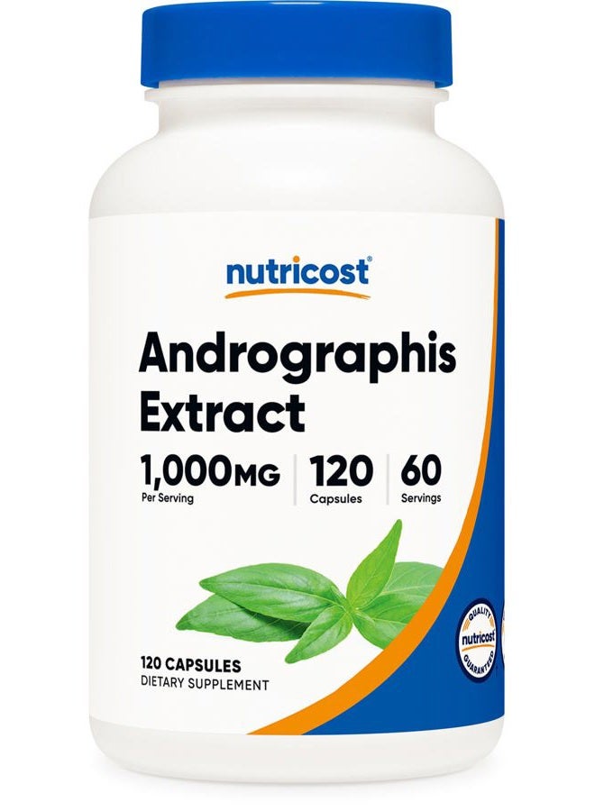 Nutricost Andrographis Extract Capsules (1000mg) (120 Capsules) - Health and Wellness Vegetarian Supplement, 60 Servings - Image 1