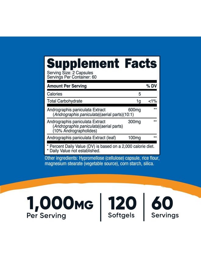 Nutricost Andrographis Extract Capsules (1000mg) (120 Capsules) - Health and Wellness Vegetarian Supplement, 60 Servings - Image 2