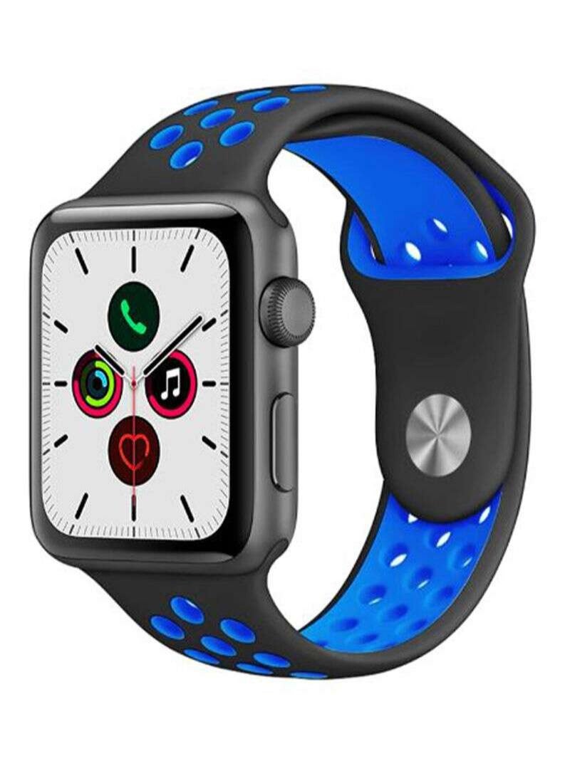 BORTONY Dot Pattern Replacement Band For Apple iWatch Series 5/4/3/2/1 /42/44Black/Blue - Image 1