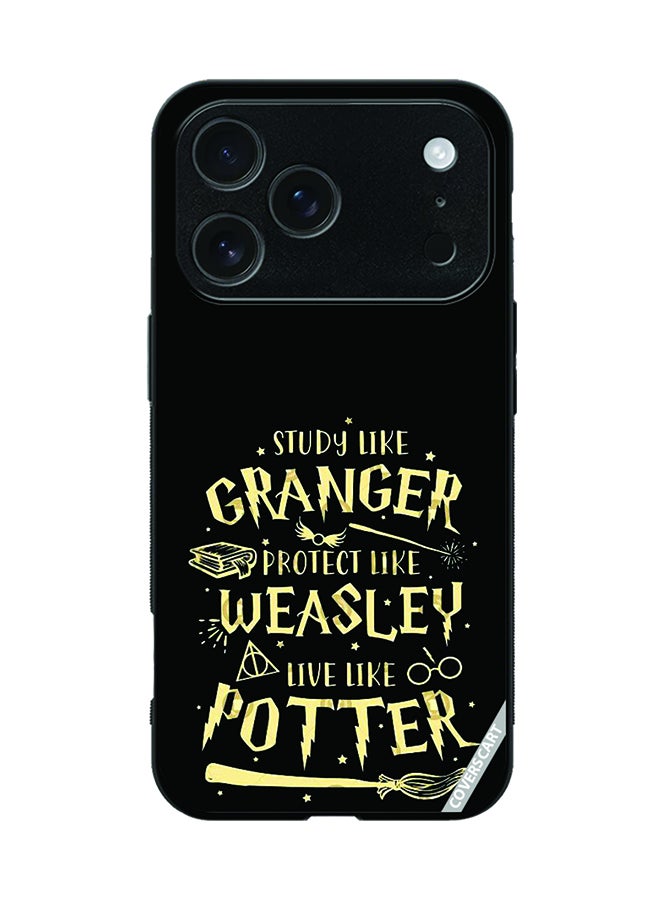 Protective Case Cover For Apple iPhone 17 Pro Harry Potter Design Black
