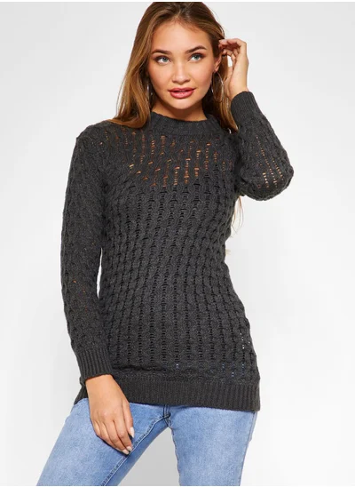 Ginger Cable Knit Longline Sweater
