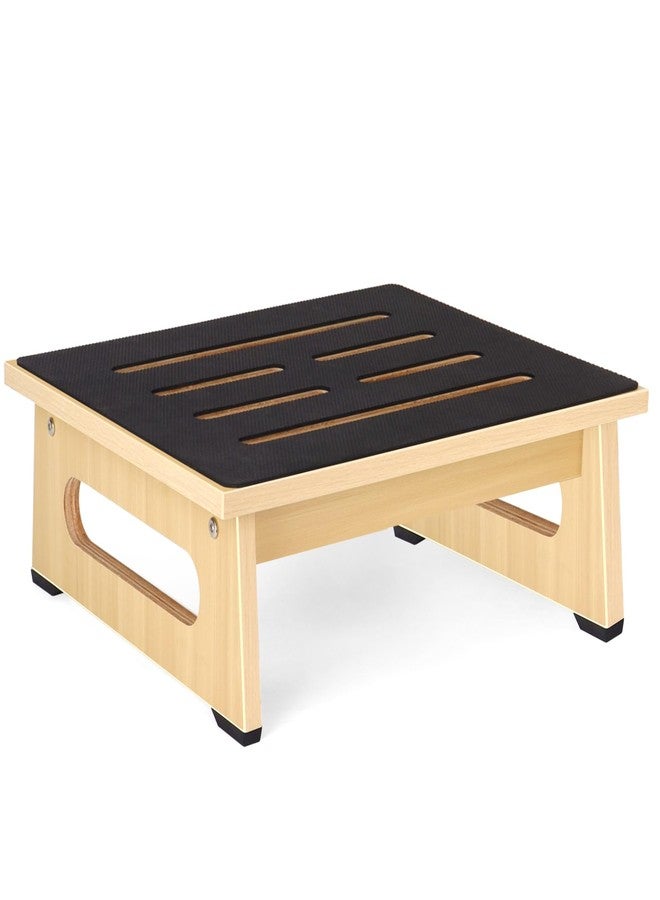 NaTree One Step Stool for Adults Seniors with Non-Slip Rubber Step Surface, 5.5" Heavy Duty Wooden Stepping Stools with 450 LBS Capacity for Bedroom Kitchen Bathroom, Bed Steps for High Beds, Bedside Support - Image 1