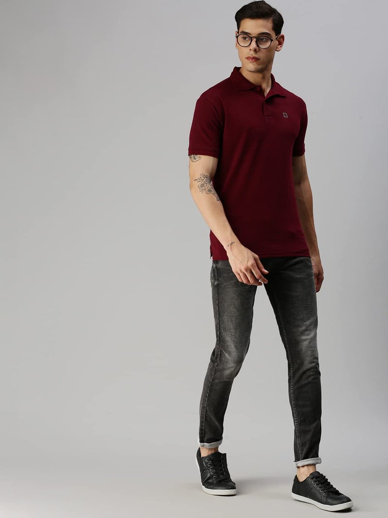 ONN Men's Rose Wood Half Sleeves Polo Collar T-Shirt(Size : Large) - Image 5