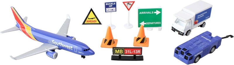 Daron Southwest Airlines Airport Playset with Die-Cast Metal Airplane and Transportation Toys for Kids Ages 3+ - Image 2