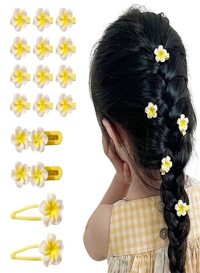 ١٨ قطعة من مشابك شعر زهرة بلوميريا للنساء، دبابيس شعر صغيرة على شكل زهرة هاواي، مشابك شعر صغيرة على شكل زهرة فرانجيباني وزهرة الكركديه، إكسسوارات شعر للشاطئ وحمام السباحة وحفلات هاواي الاستوائية - Image 1