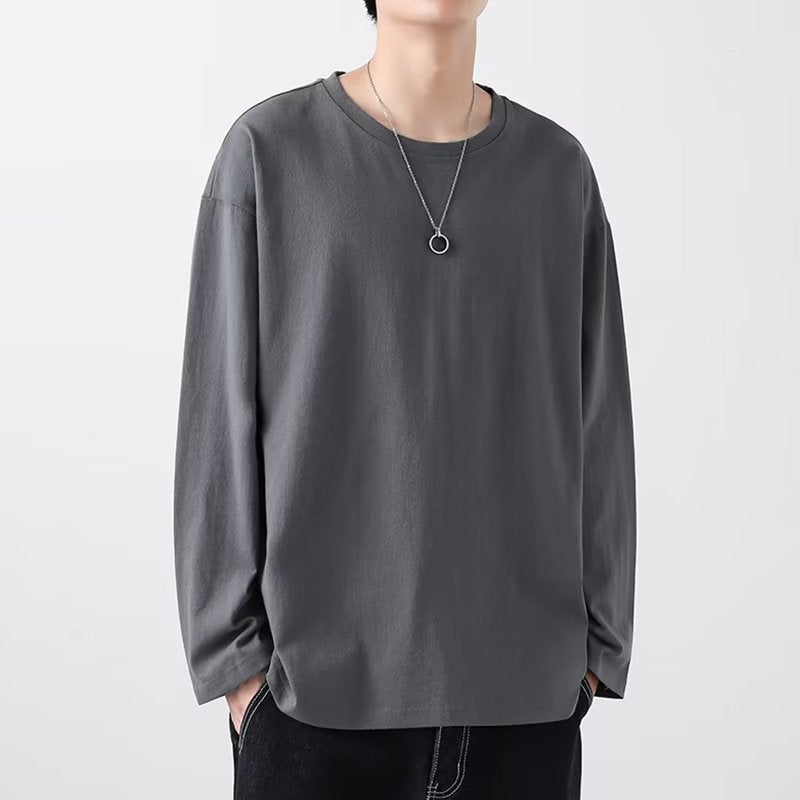 New Mens Pullover Hoodie Korean Long Sleeve Sweatshirt Sapphire Blue  - Image 3