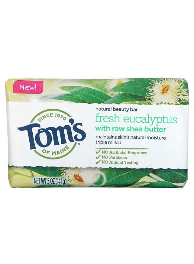 Tom's of Maine, Natural Beauty Bar Soap, Fresh Eucalyptus with Raw Shea Butter, 5 oz (141 g)