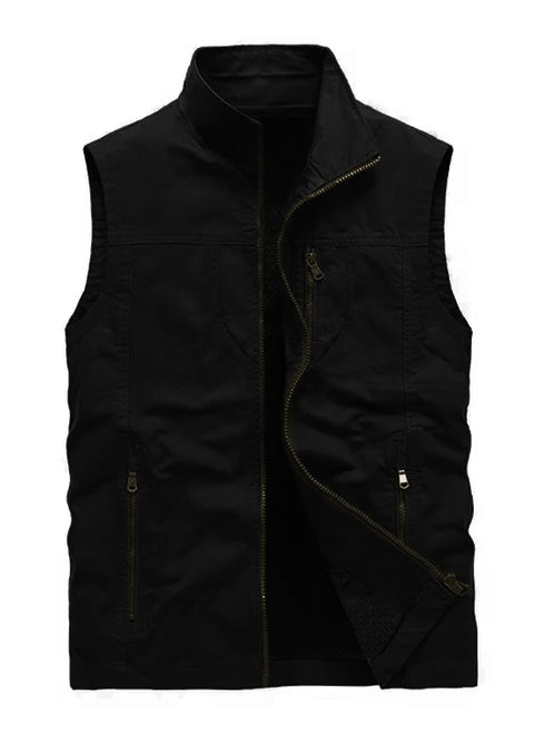 Men’s vest made of gabardine black
