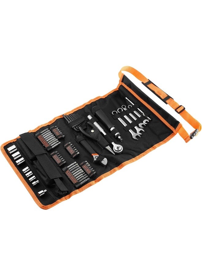 BLACK+DECKER Black & Decker 77 Pieces Automotive Roll-up Kit with Socket Wrenches & Screwdriver Bitsets A7063-XJ - Image 4