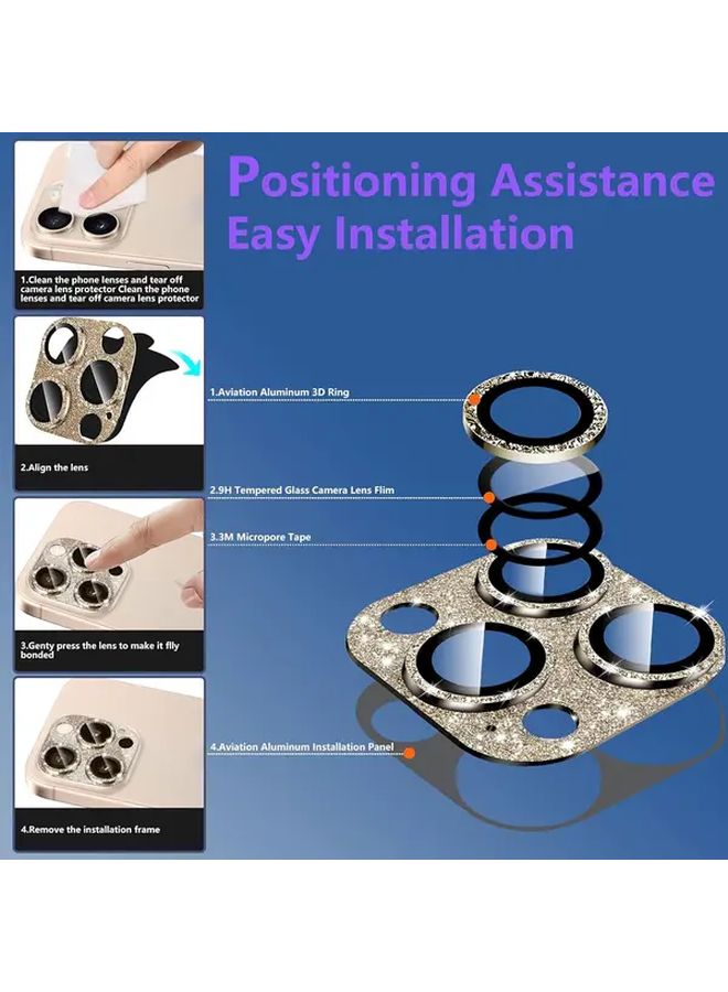 Glitter Purple 9H Tempered Glass Camera Lens Protector For IPhone 16 - Image 4