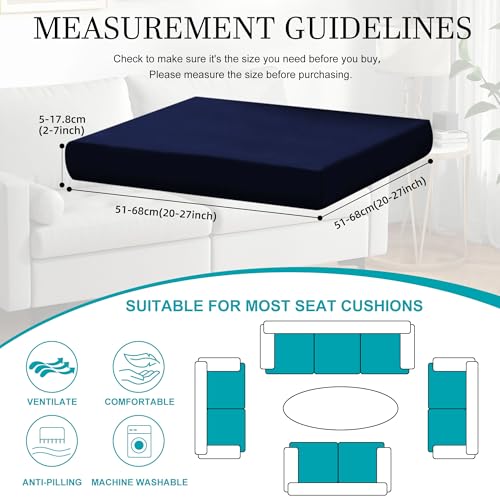 BIETYONE 12 Pcs Stretch Patio Cushion CoversOutdoor Couch Covers ReplacementOutdoor Couch Sofa Slipcoversfor Patio Furniture Cushion CoversWashable Reusable Furniture ProtectorNavy BlueCover Only - Image 3