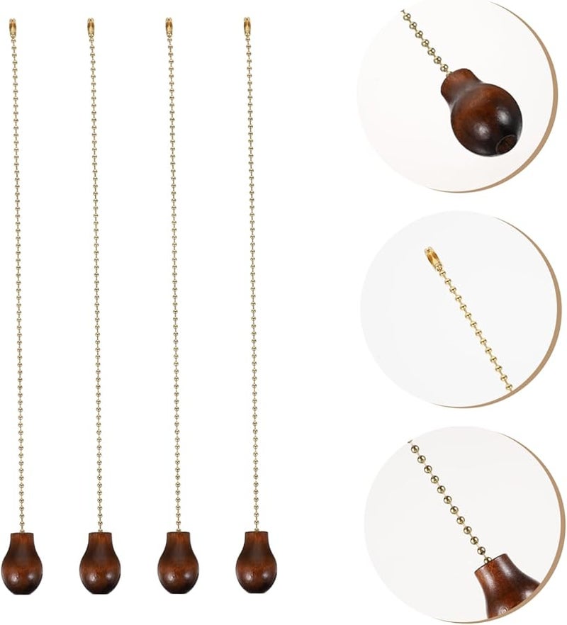 DOITOOL 12 قطعة من سلاسل سحب مروحة مصنوعة من خشب الجوز لأسقف الأضواء مقاس 3 × 2 سم - Image 5