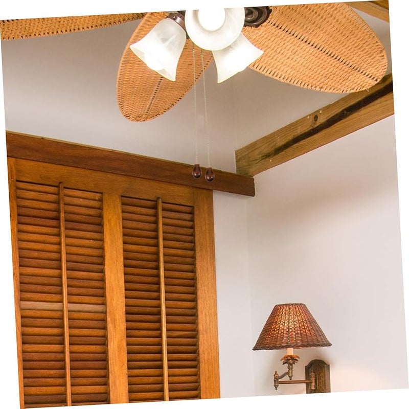 DOITOOL 12 قطعة من سلاسل سحب مروحة مصنوعة من خشب الجوز لأسقف الأضواء مقاس 3 × 2 سم - Image 4