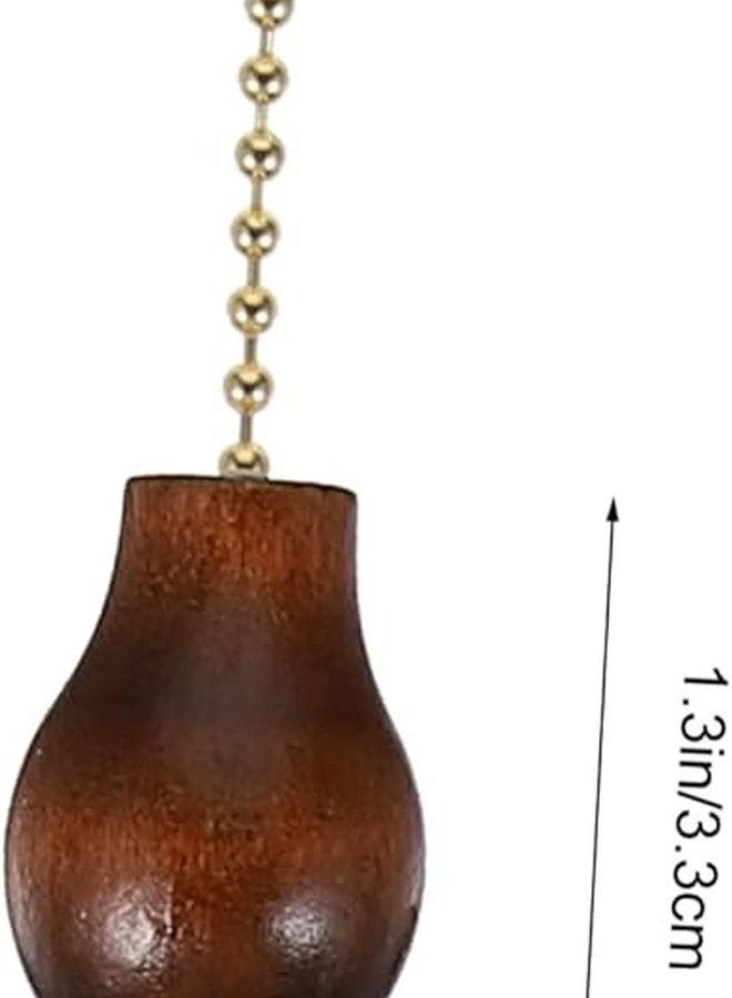 DOITOOL 12 قطعة من سلاسل سحب مروحة مصنوعة من خشب الجوز لأسقف الأضواء مقاس 3 × 2 سم - Image 3