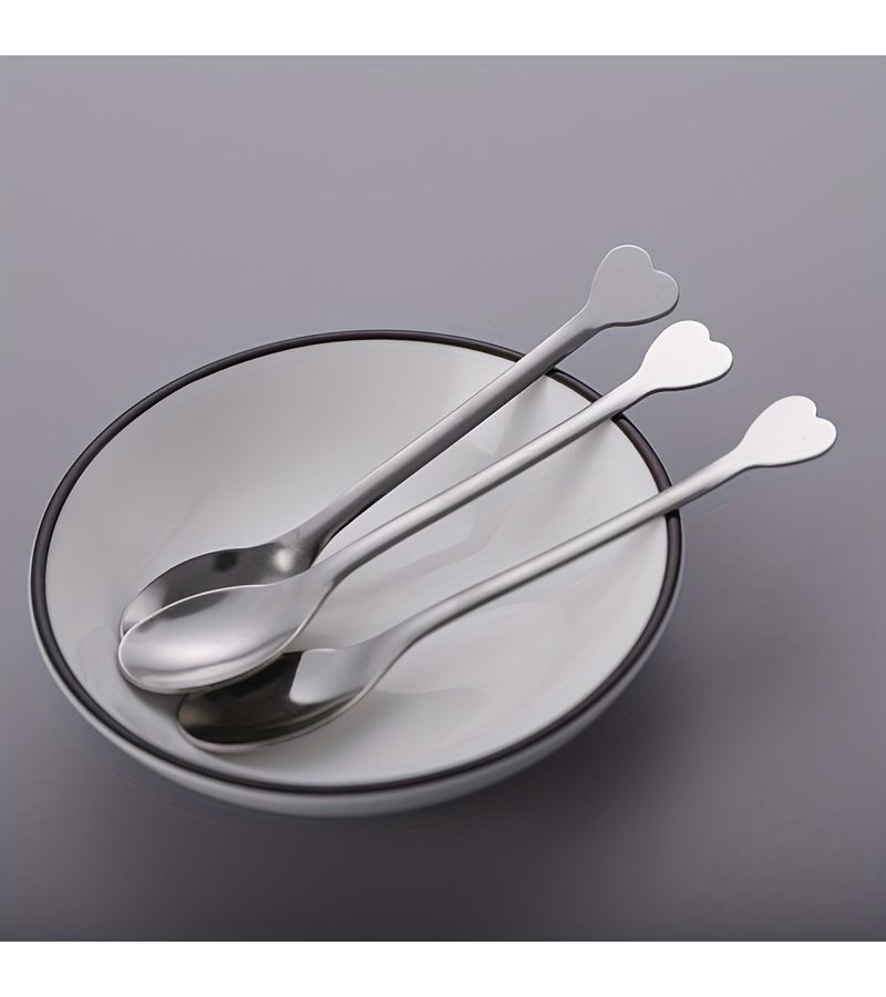 4pcs Stainless Steel Spoons With Heart Shaped Handles Elegant Durable For Coffee Tea Soup Dessert More Ideal Gift For Couples Tea Lovers - Image 5