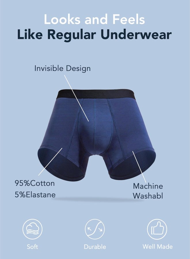 TIICHOO Mens Incontinence Underwear Washable Soft Cotton Men's Urinary Leakproof Underwear 5 Pack(X-Large, 2 Black/2 Navy Blue/Burgundy - Image 4