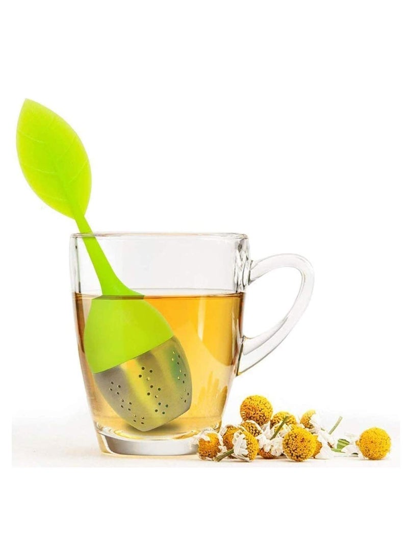 JIARON - JIARON Tea Infuser Set of 1 Silicone Handle Stainless Steel Strainer Drip Tray Included Loose Tea Steeper Best for Loose Leaf or Herbal Tea - Image 1