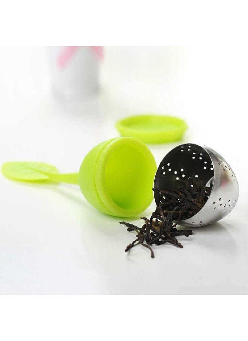 JIARON - JIARON Tea Infuser Set of 1 Silicone Handle Stainless Steel Strainer Drip Tray Included Loose Tea Steeper Best for Loose Leaf or Herbal Tea - Image 1