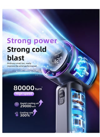 Portable Handheld Fan , Turbo Power High Speed Air [20H Max Cooling Time], LED Display,120 Gear Wind, 3600mAh Rechargeable, Mini Pocket Design, Personal Fan for Travel Concerts Cruise Makeup-Gray - pzsku/Z71CB0AA7798CD3BEE23BZ/45/1745813081/bb999b3b-aee4-4bcc-8b3a-35e5b6c980d1