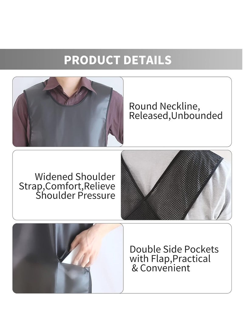 SYOSI Apron, Waterproof Cross Back Apron with Pockets, Halter Apron for Cooking Apron for Dishwashing Cleaning Work with Water Black Translucent - Image 3