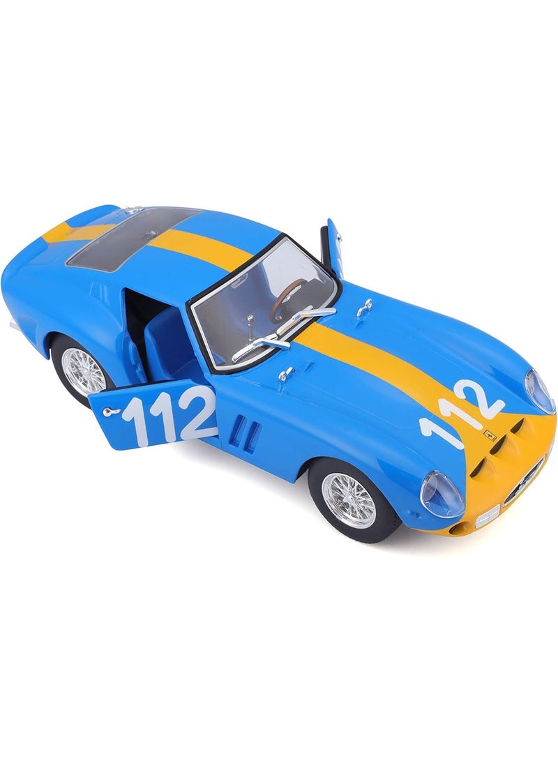 مجسم فيراري 250 GTO بمقياس 1:24 – سيارة كلاسيكية معدنية فاخرة باللون الأزرق بتصميم سباقات أيقوني مع أبواب قابلة للفتح وتفاصيل دقيقة وقطعة عرض مميزة لهواة الجمع - Image 1
