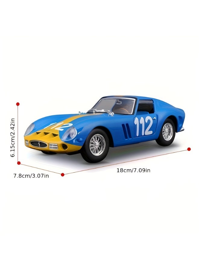 مجسم فيراري 250 GTO بمقياس 1:24 – سيارة كلاسيكية معدنية فاخرة باللون الأزرق بتصميم سباقات أيقوني مع أبواب قابلة للفتح وتفاصيل دقيقة وقطعة عرض مميزة لهواة الجمع - Image 3
