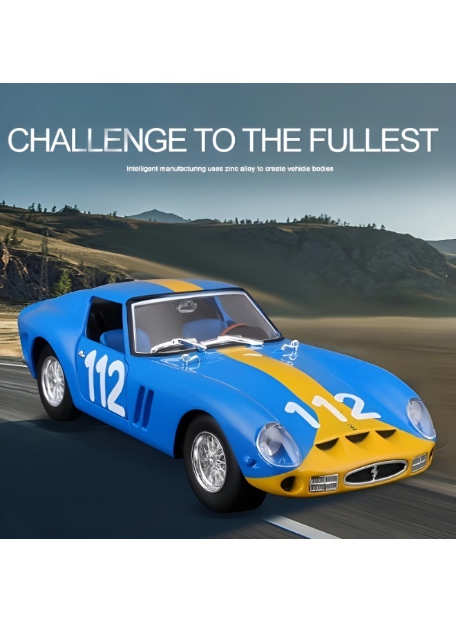 مجسم فيراري 250 GTO بمقياس 1:24 – سيارة كلاسيكية معدنية فاخرة باللون الأزرق بتصميم سباقات أيقوني مع أبواب قابلة للفتح وتفاصيل دقيقة وقطعة عرض مميزة لهواة الجمع - Image 4