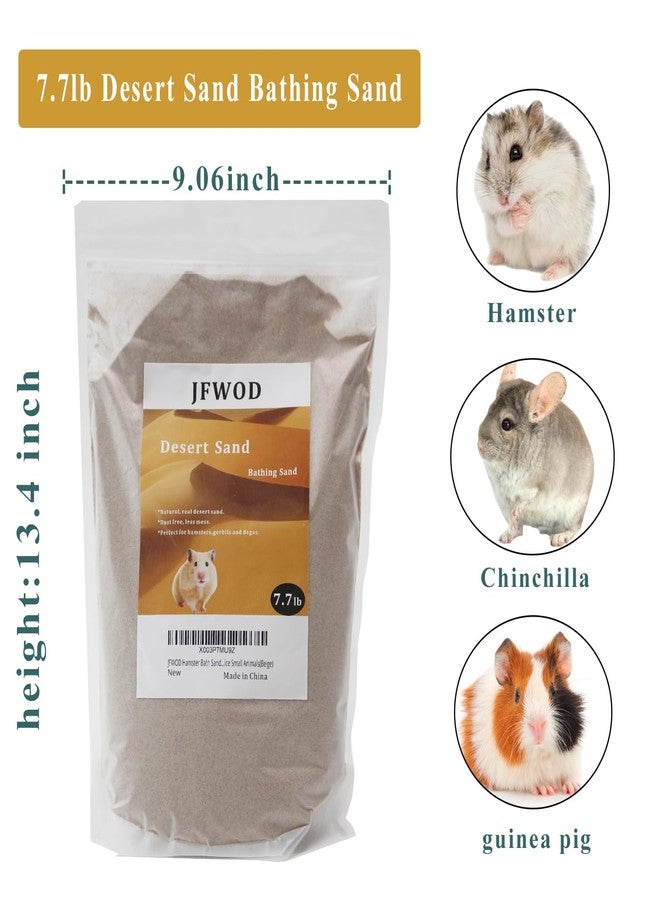JFWOD Hamster Bath Sand, 7.7lb Dust Free Desert Sand or Potty Litter Sand for Hamster Chinchillas Gerbil Syrian Mice Small Animals(Beige) - Image 3