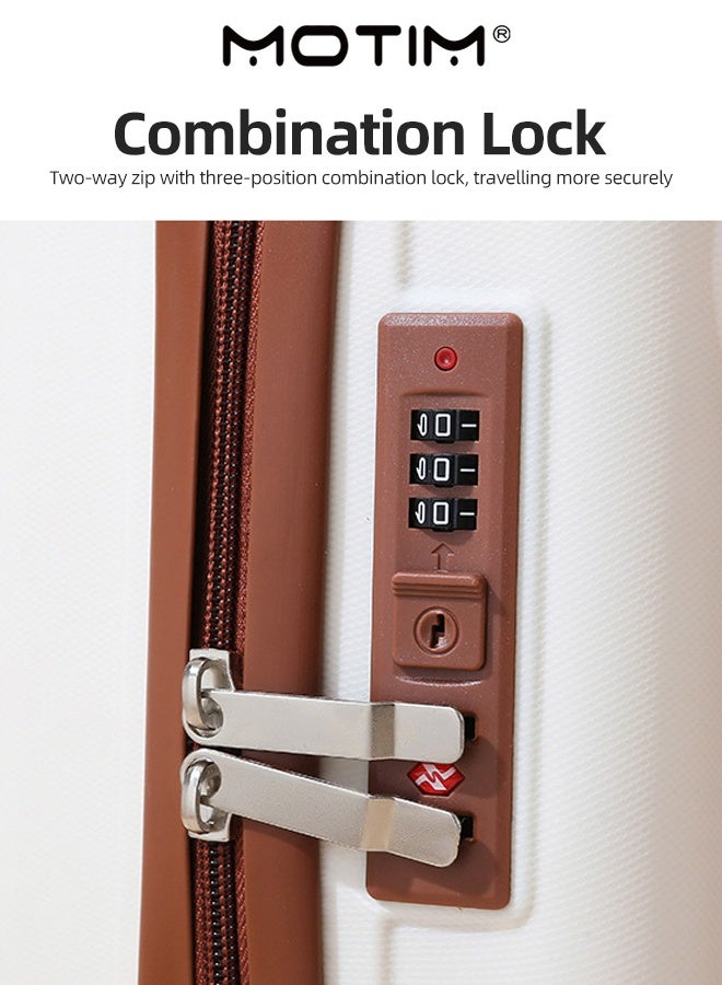 Motim 14 INCH Mini Hard Shell Suitcase Travel Storage Case Waterproof PC ABS Bag with Handles Zippers Elastic Strap & Combination Lock in 3D Teddy Bear Design for Kids and Youth - Image 4