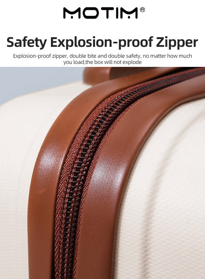 Motim 14 INCH Mini Hard Shell Suitcase Travel Storage Case Waterproof PC ABS Bag with Handles Zippers Elastic Strap & Combination Lock in 3D Teddy Bear Design for Kids and Youth - Image 5