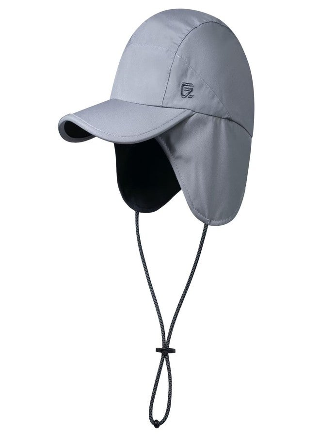 جادمكيندز قبعة شتوية رجالية مقاومة للماء من GADIEMKENSD، مزودة بأغطية للأذنين، مبطنة بصوف دافئ، قبعة صياد مع واقي للأذنين، قبعة بيسبول، قبعة صيد مناسبة للطقس البارد والمطر، مناسبة للجري والجري والجولف في الهواء الطلق، لون رمادي فاتح - Image 1