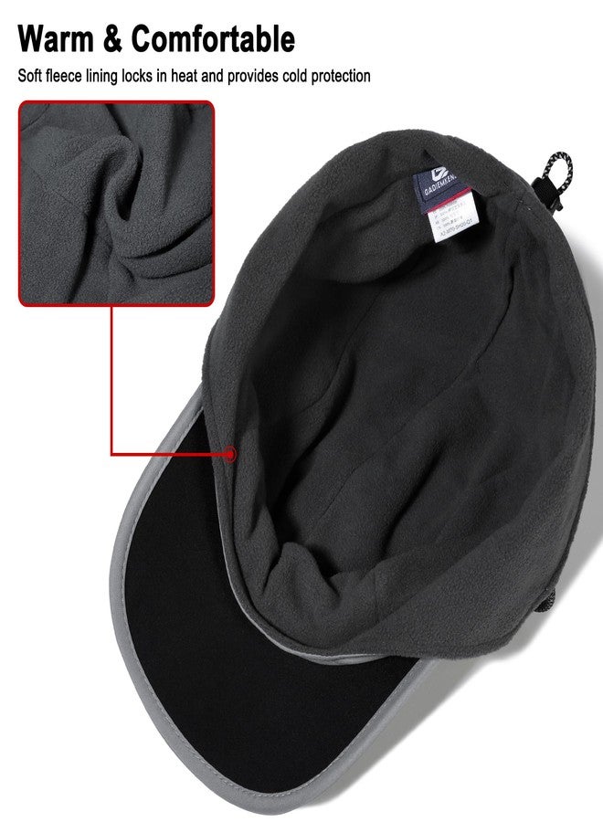 جادمكيندز قبعة شتوية رجالية مقاومة للماء من GADIEMKENSD، مزودة بأغطية للأذنين، مبطنة بصوف دافئ، قبعة صياد مع واقي للأذنين، قبعة بيسبول، قبعة صيد مناسبة للطقس البارد والمطر، مناسبة للجري والجري والجولف في الهواء الطلق، لون رمادي فاتح - Image 3