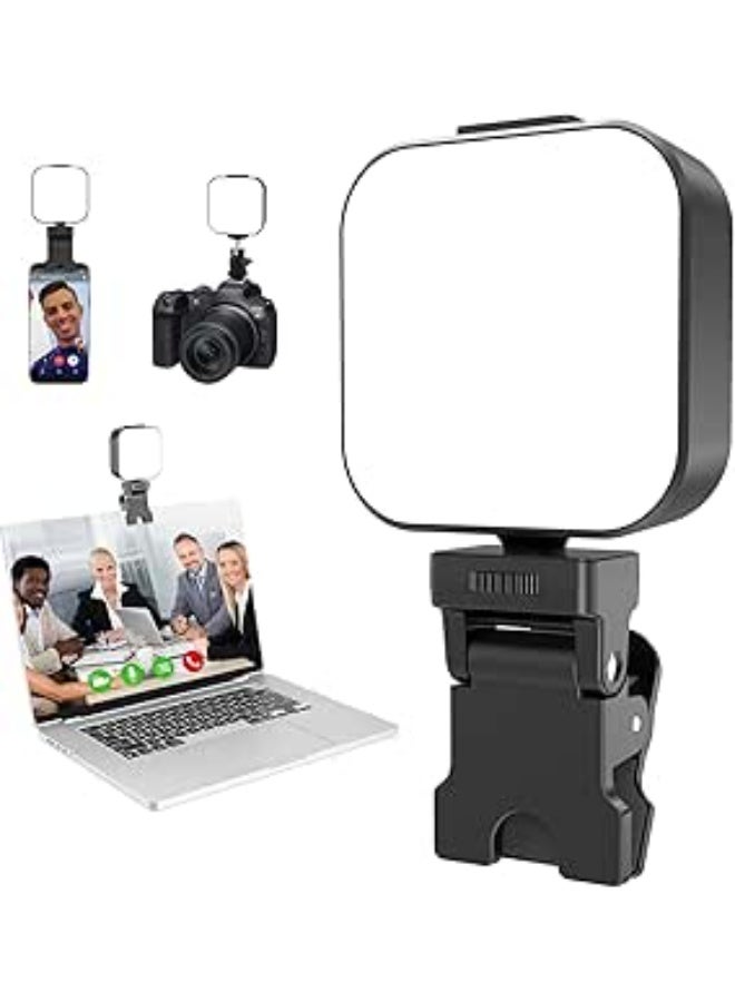 64 LED Selfie Light Clip – 5 Brightness Modes Portable Fill Light for Phone, Laptop & Camera – Perfect for TikTok, Video Calls & Photography (Pure Black) - Image 1