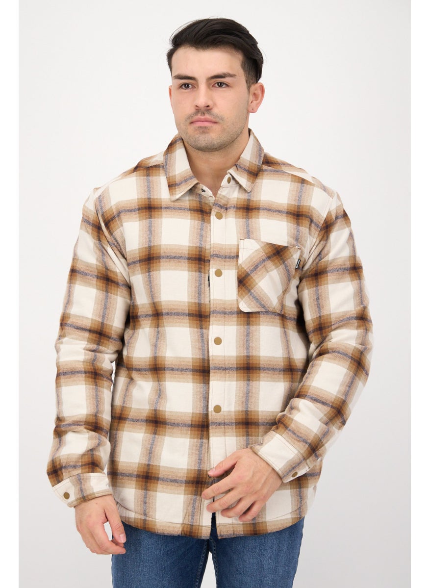 Hurley - Men Plaid Jacket Shirt, Brown Combo - Image 1