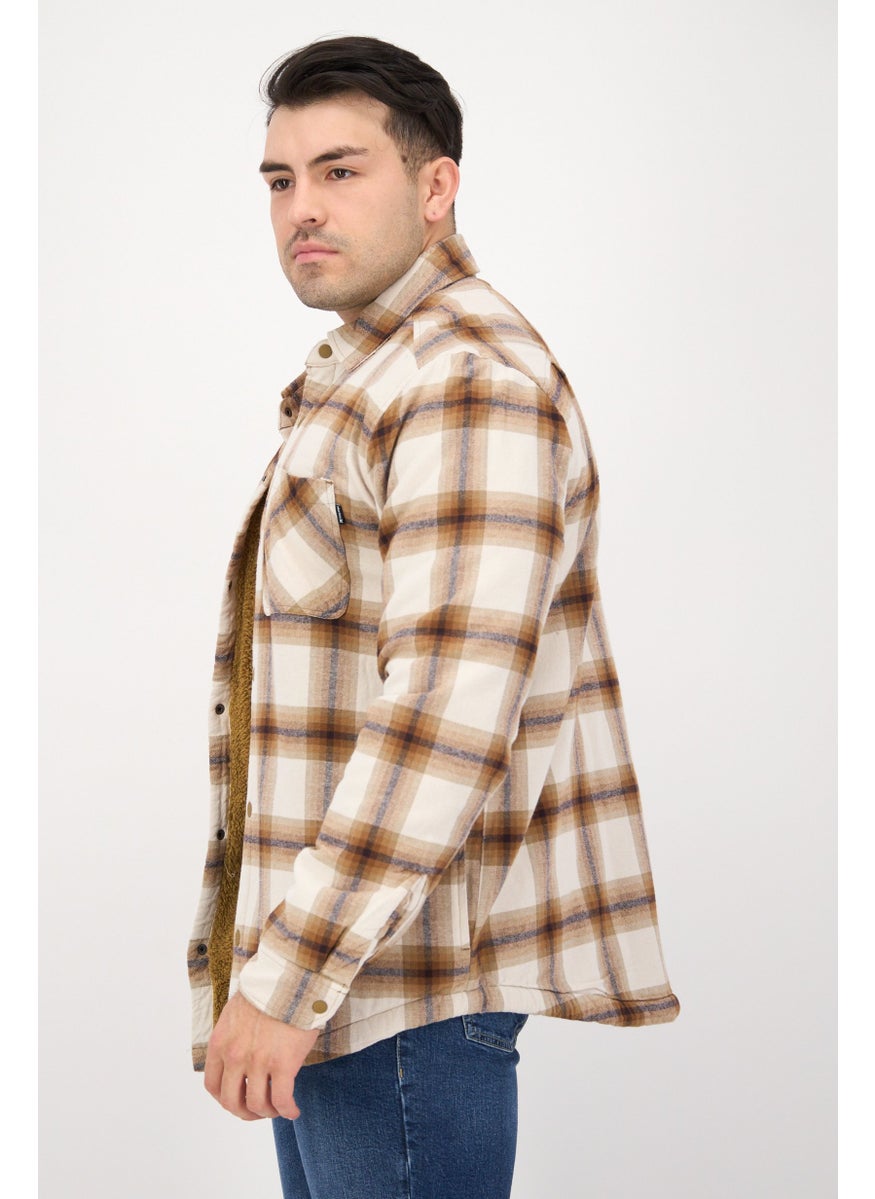 Hurley - Men Plaid Jacket Shirt, Brown Combo - Image 1
