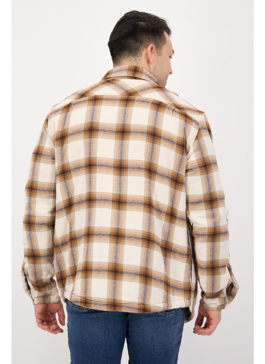Hurley - Men Plaid Jacket Shirt, Brown Combo - Image 1