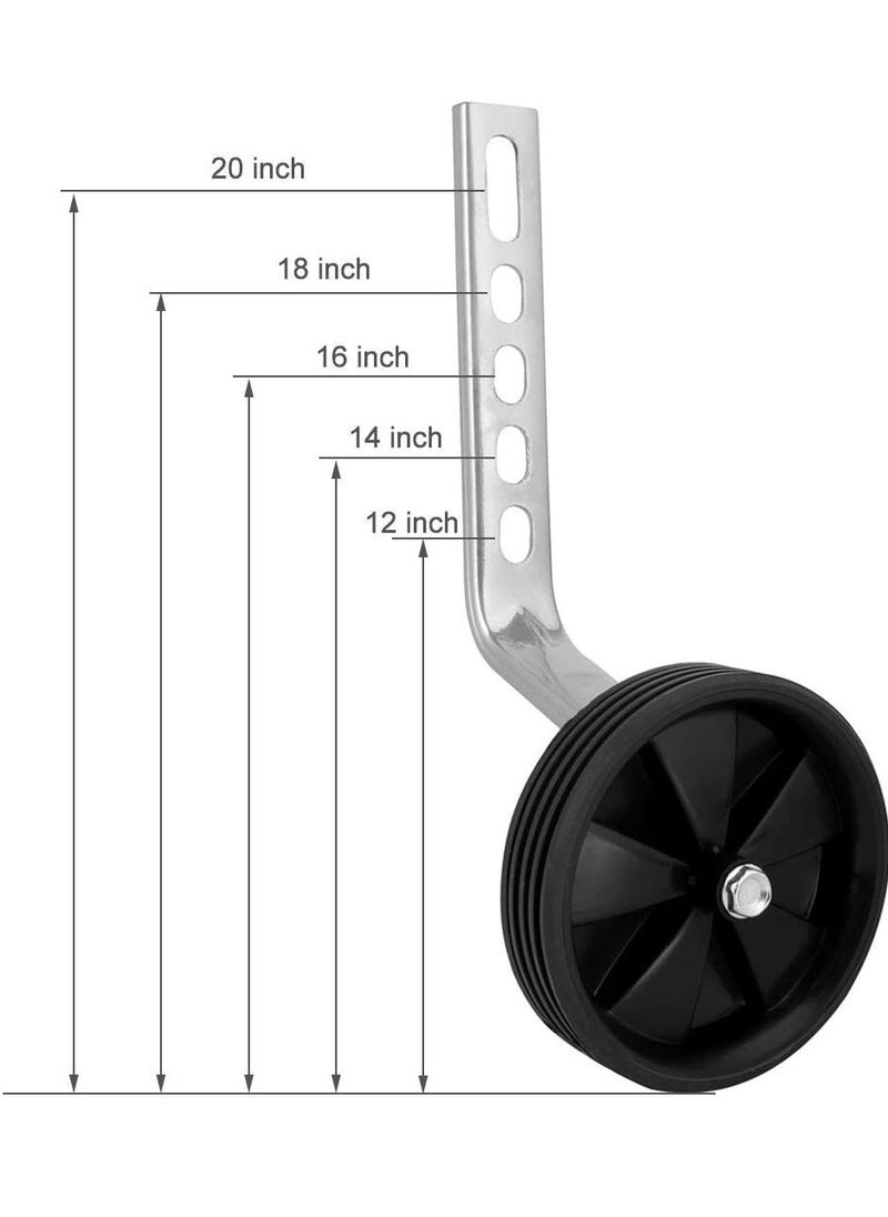 Mmmon Adjustable Training Wheels for 12 14 16 18 20 Inch Kids Bike Universal Kids Bicycle Stabilizer Support Rear Wheel(Black)  - Image 3