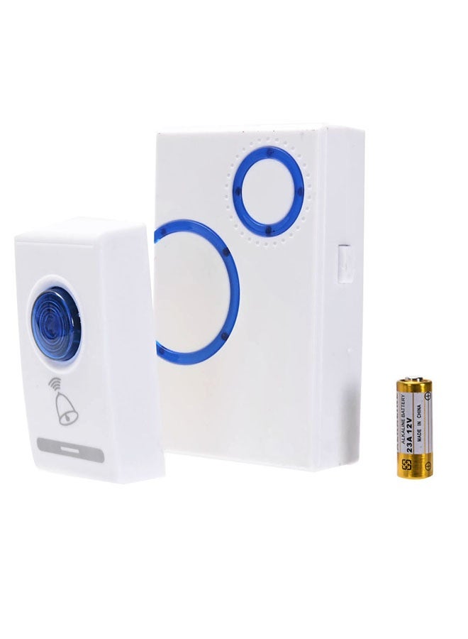 LAWAZIM Wireless Doorbell - Battery Operated Doorbell Kit with 1 Transmitter, 1 Receiver, Battery, Adjustable Volume and Chime - Ideal for Home, Office, Apartment, Shop, and Classroom Use - White III - Image 2