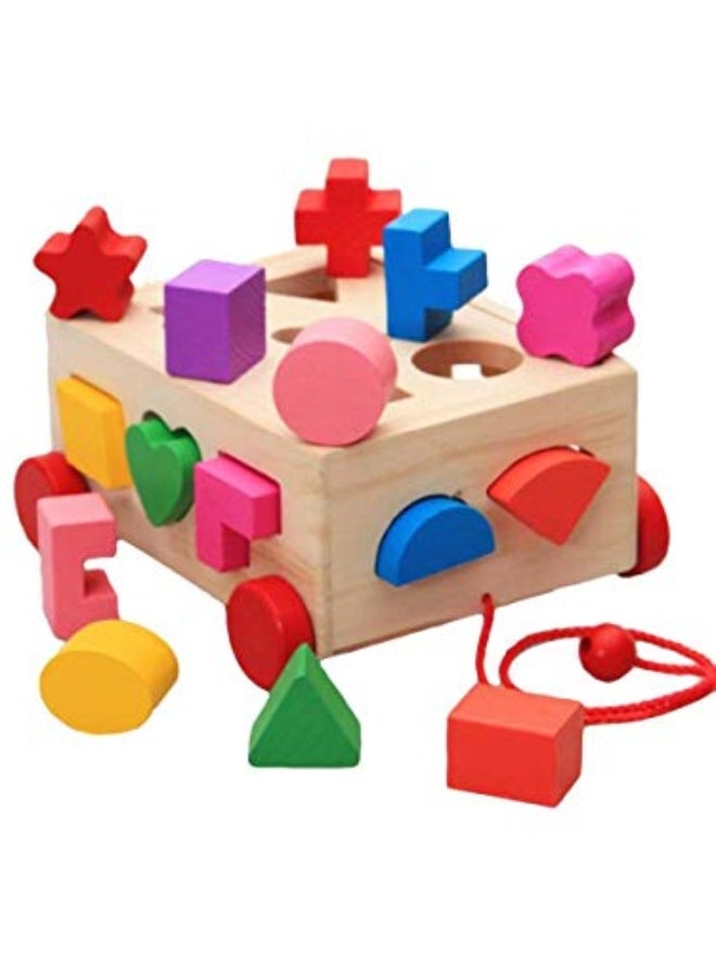 other AM ANNA Kid's Wooden Building Blocks Eductional Toys,red - Image 1