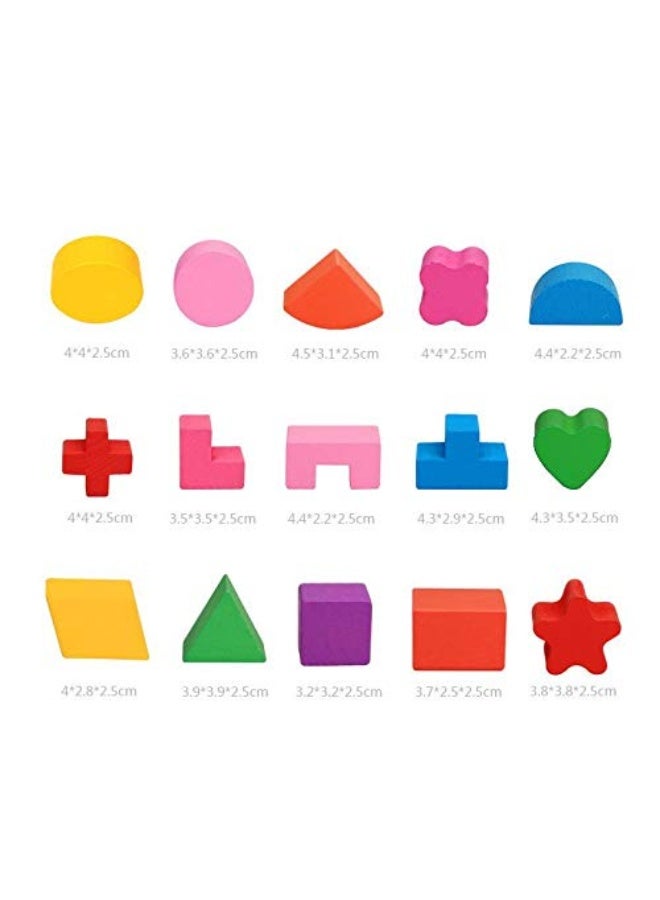 other AM ANNA Kid's Wooden Building Blocks Eductional Toys,red - Image 3